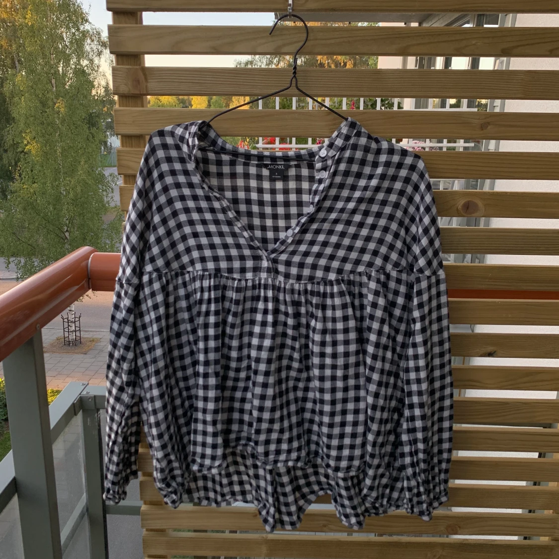 Rutig blus/skjorta storlek s