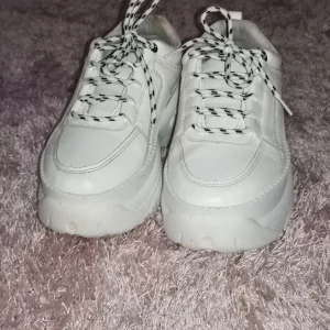 Vita skor, storlek 36/37 - Snygga höga vita skor med storleken 37 men de är lite försmå så storleken är mer 36. Skorna är i helt okej skick. Köparen står för frakten! 