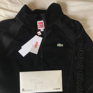 Supreme X Lacoste Velour Half-Zip Track Top. Size L Cond. 10/10. Color Black. Message me for questions or offers 