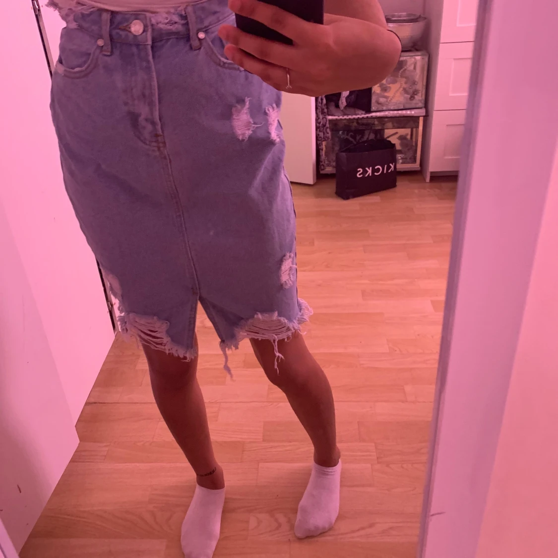 Ripped denim kjol - 91