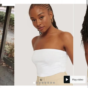 Vit bandeau topp - Aldrig använd då jag köpte en storlek för liten och går inte att lämna tillbaks. Från bikbok