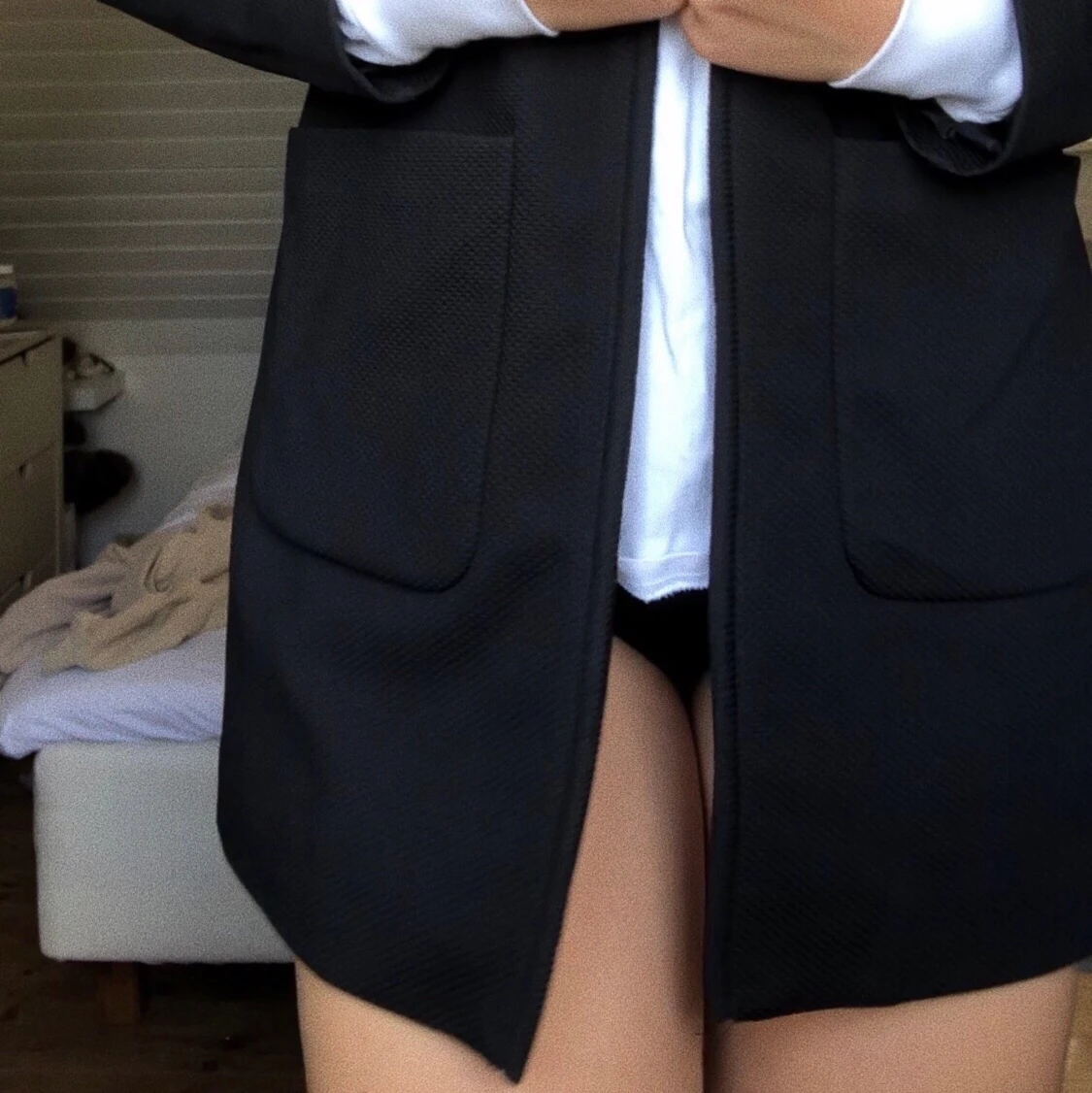 Svart trendig kappa - 90