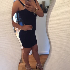  - Short dress navy blue w/ botton infront free size fit to size XS S M