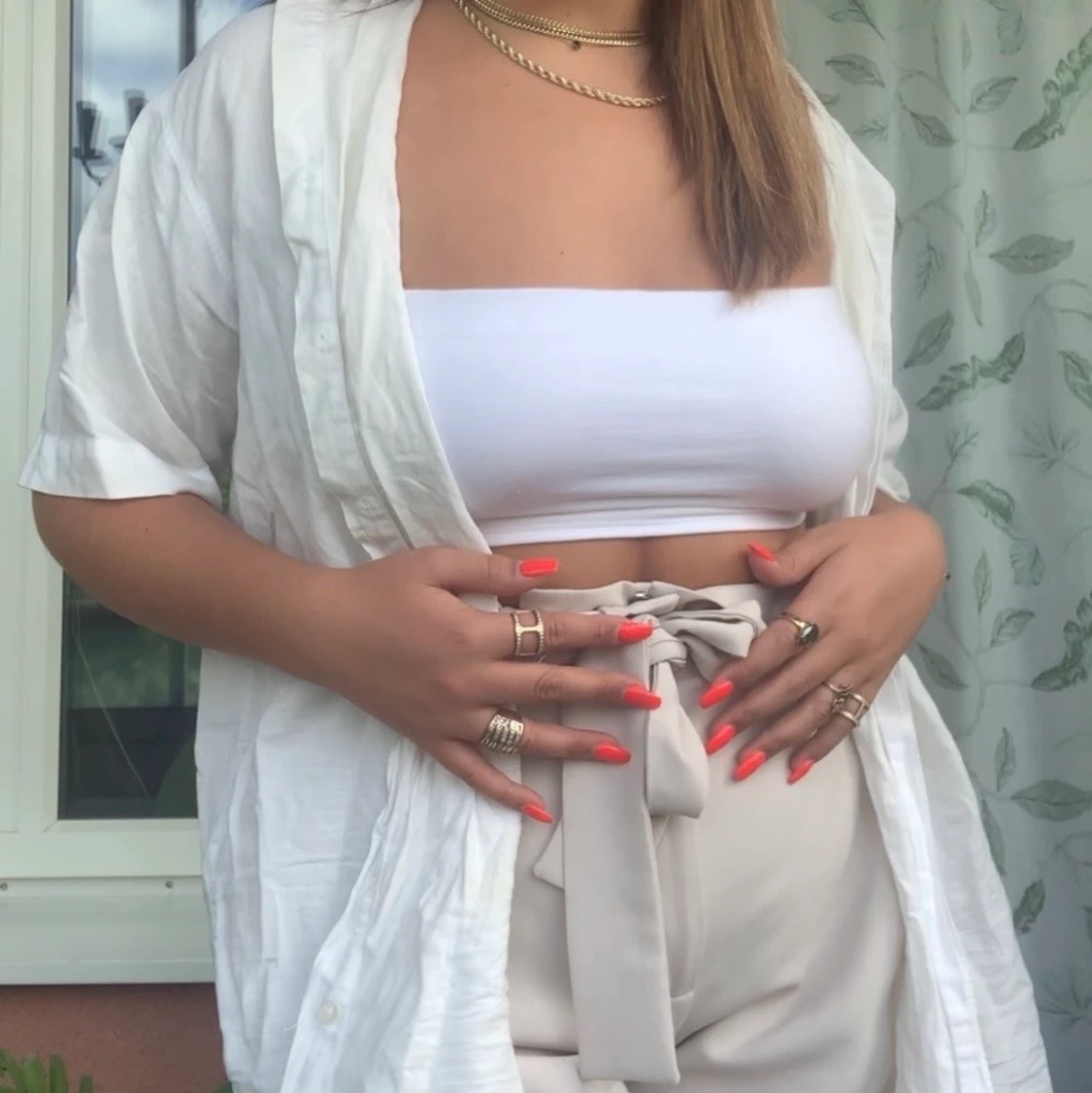 bomulls skjorta i obersized modell