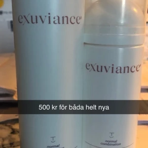 Exuviance  - Jätte fin hudvård men jag  har allt för känslig hud för den här serien . Använd vid 2 tillfällen . Fråga gärna om produkten om ni vill ha mer fakta. Effektiv mot ojämn hy 