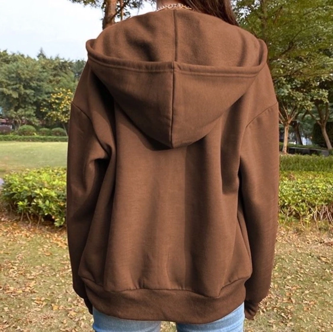 Trendig brun tjocktröja - 90