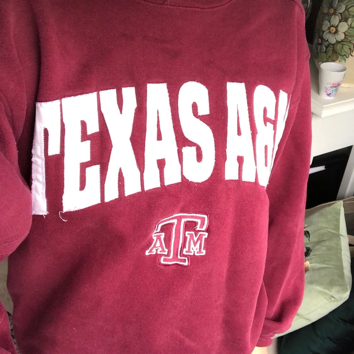 Vinröd collagetröja - 90