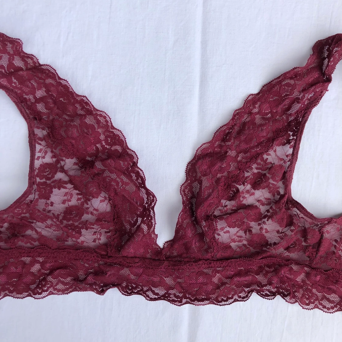 Jättefin vinröd Spets-BH - 90
