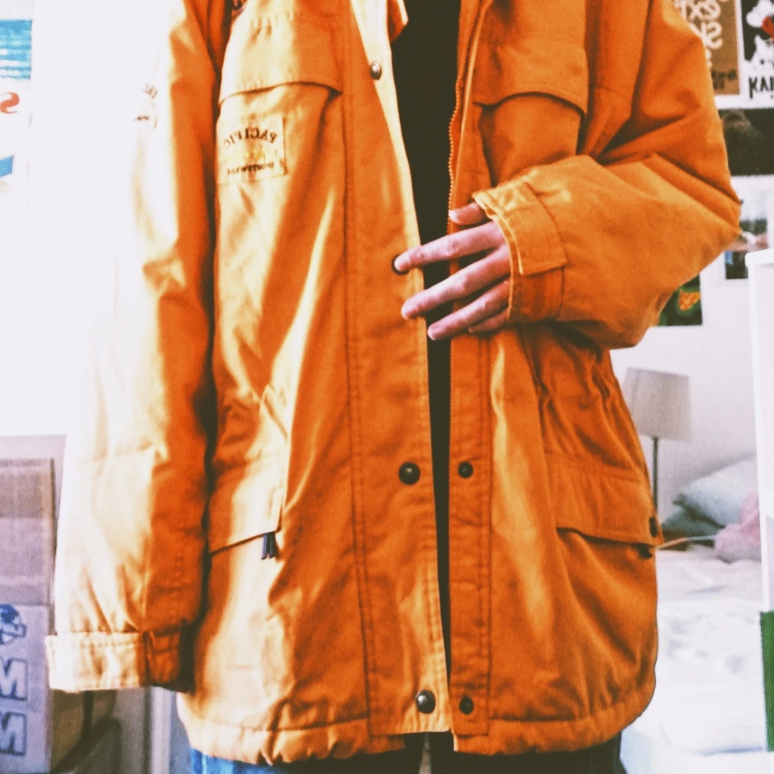 Orange vinterjacka - 90