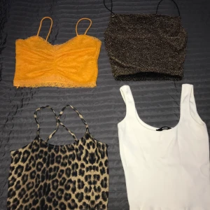 Flera toppar - Säljer 4 olika toppar för 50 kr eller 20 kr st, alla är i strl xs förutom den gula spetstoppen som är i S men jag skulle nog säga att den passar som xs! Köparen står för frakten