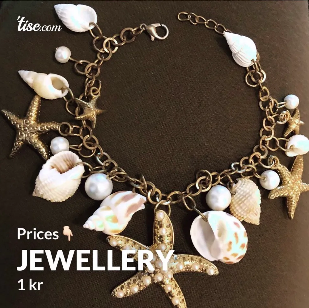 Seashell bracelet: 50kr Owl necklace: 25kr Copper  vintage/antique owl bracelet: 90kr. Accessoarer.