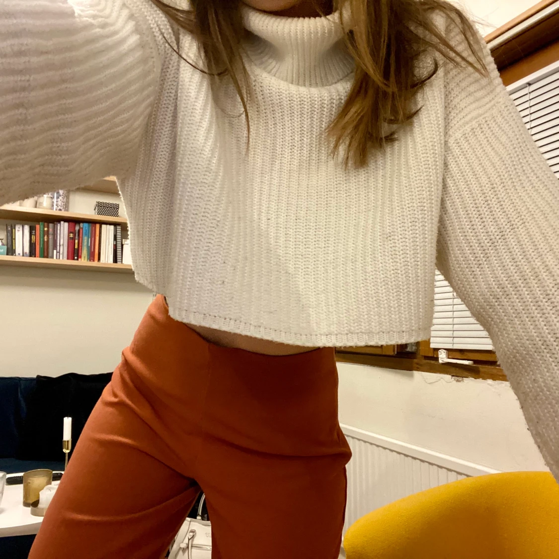 Vit stickad polotröja - 91