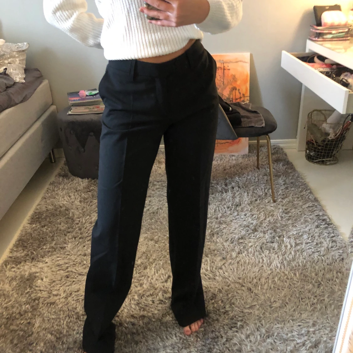 Lågmidjade kostymbyxor storlek S