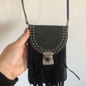 Tiny bag for phone and money, black with details, great condition.
