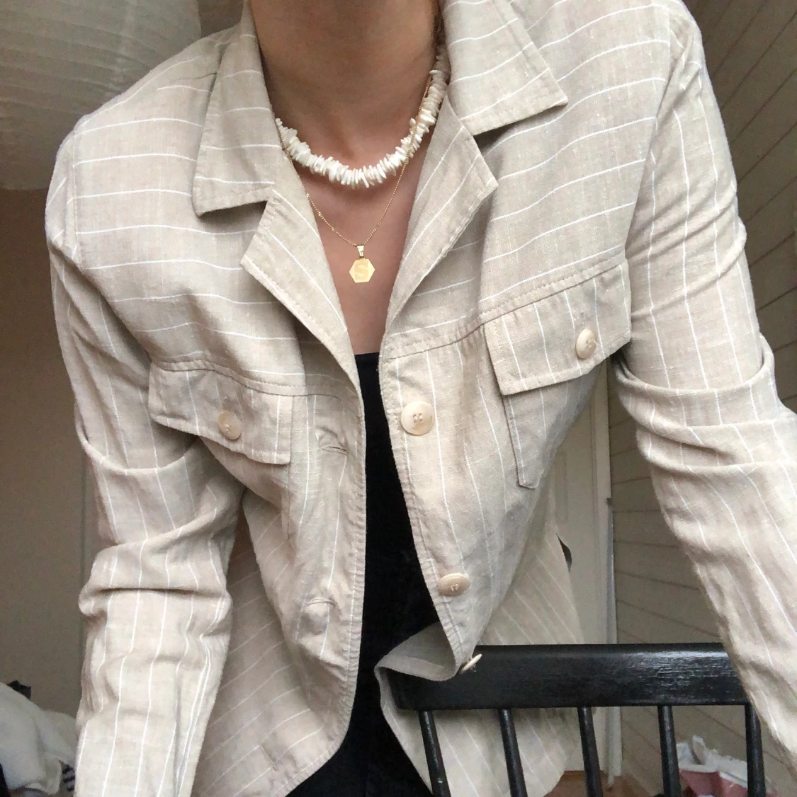 Skjorta/kavaj/overshirt i linne - 90