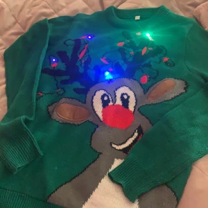 Jultröja  - Jultröja inför julen köpt för 250kr och använd 1 gång förra året så säljer för 99kr det är Rudolf men lampor som skiner 