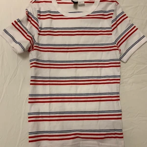 Randig T-shirt  - Blå och röd randig tshirt med figurpassning