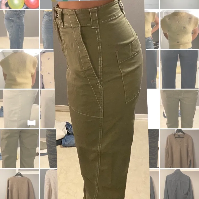 Säljer dessa gröna raka byxorna, storlek 38 och jag själv är en 38/40. Jeans & Byxor.