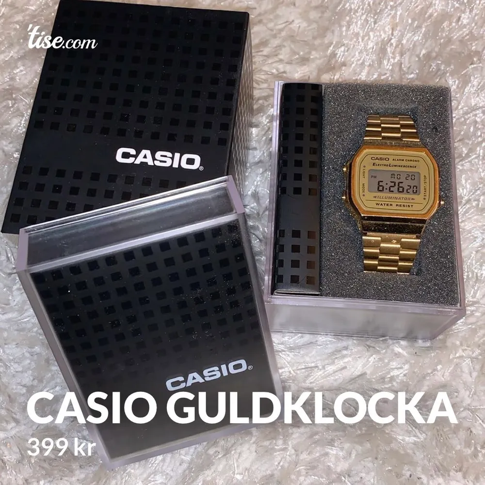Super fin guld Klocka från Casio. Den är i super bra skick! Självklart äkta! Säljs då den ej används! . Övrigt.