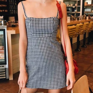  - Rutig klänning från brandy melville med dragkedja i ryggen. Använd typ två gånger och är i lika bra skick som när jag köpte den. Första bilden är inte min, men det är samma klänning. :)) Frakt ca 40 kr.