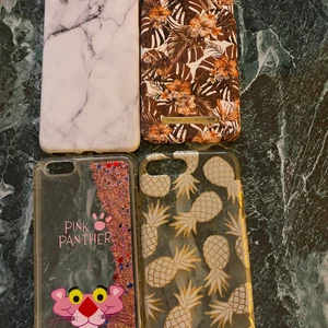 Skal till iPhone 7 Plus  - 4 olika skal till iPhone 7 Plus. En liten spricka i det bruna skalet från ideal of sweden, men syns knappt. De andra är i fint skick. Du får alla skal för 50 kr.
