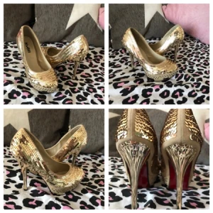  - Style by Tyra - party pumps! Sjukt snygga pumps, använda en gång. Nu av nån anledning så får jag inte på mig dessa, skulle säga att dom är en liten 37a. Kanske passar dig med storlek 36? 