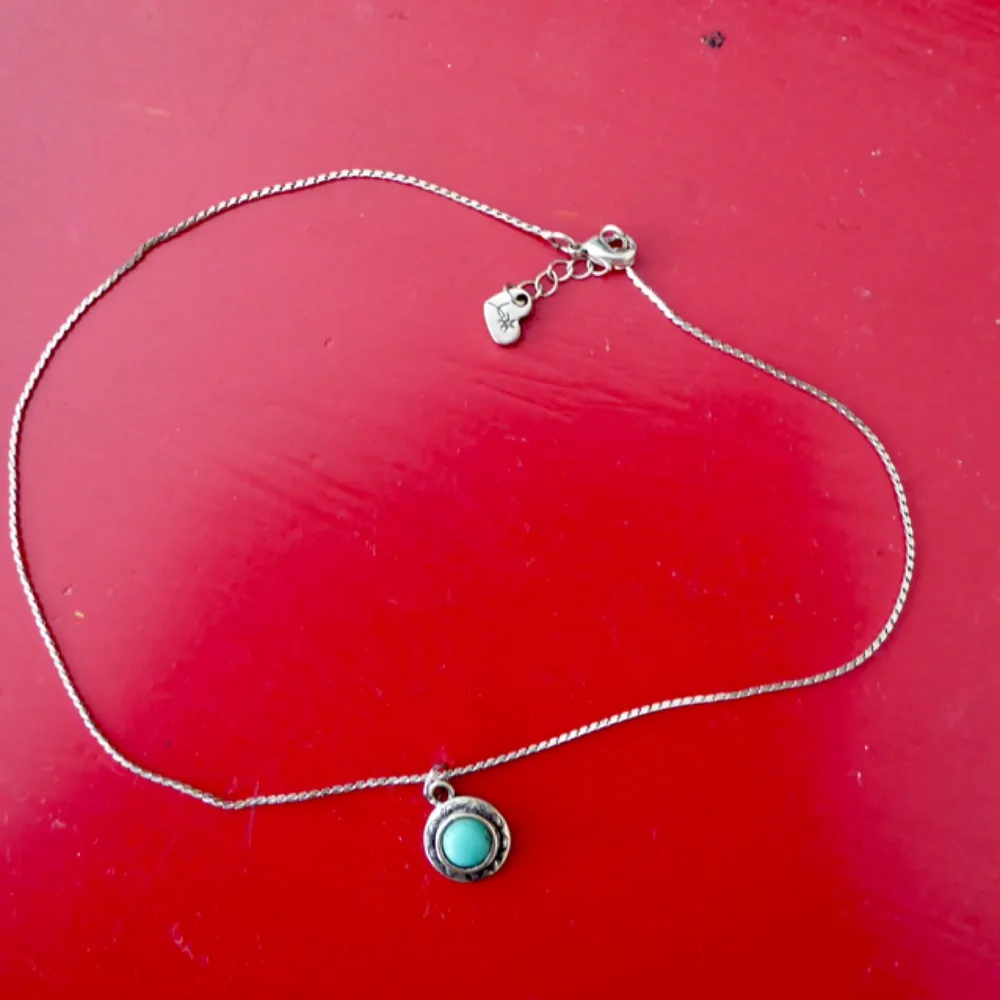 Choker-halsband från Brandy Melville med turkost smycke. Fint skick. Frakt: 9 kr 🌵. Accessoarer.