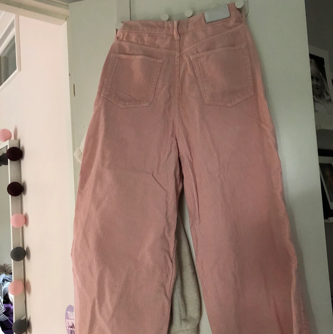 Rosa manchesterbyxor - 90