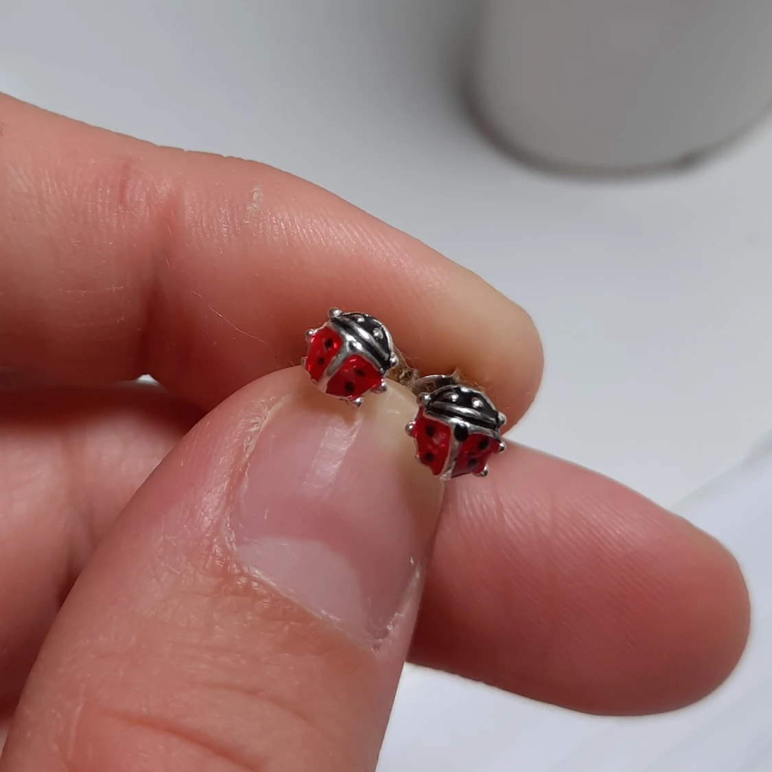 Örhängen med nyckelpigor