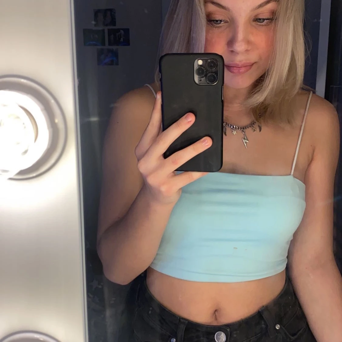 blått kort linne (shein)