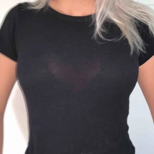  - Svinsnygg cropad t-shirt med ribbat material. Sparsamt använd.  Fraktavgift tillkommer!