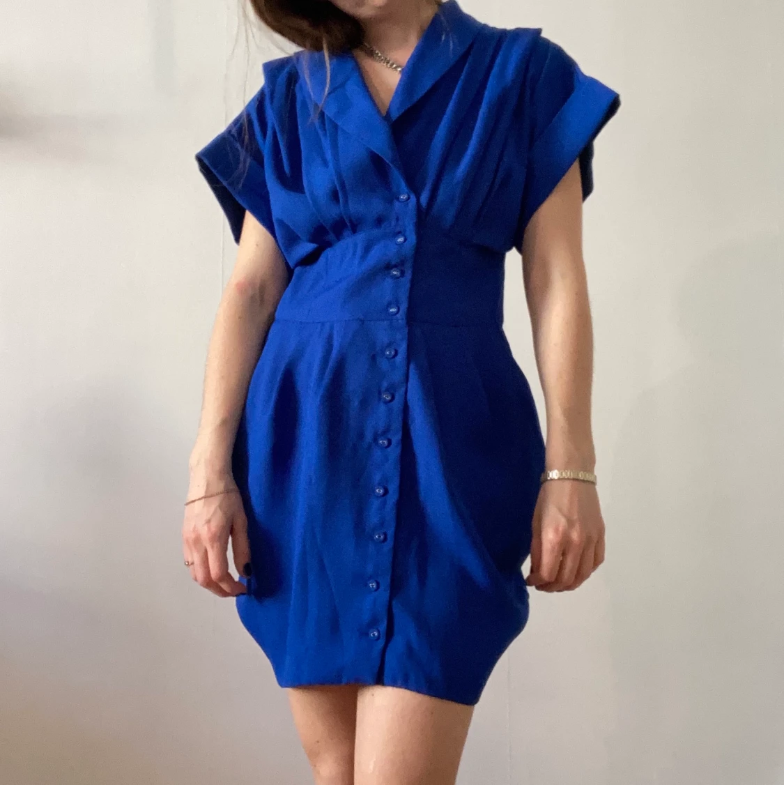 Klarblå festklänning