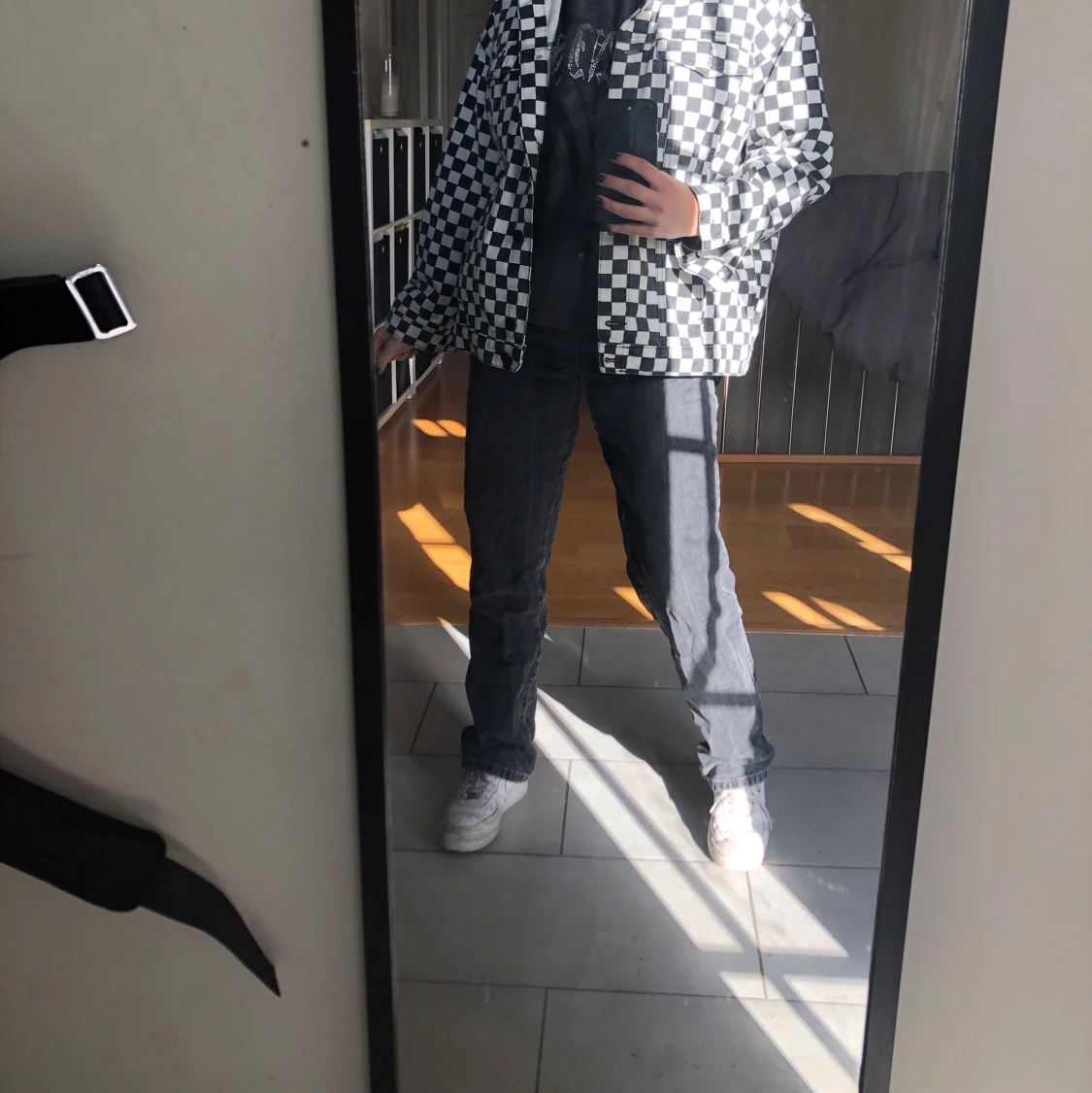 Rutig jeans jacka - 90