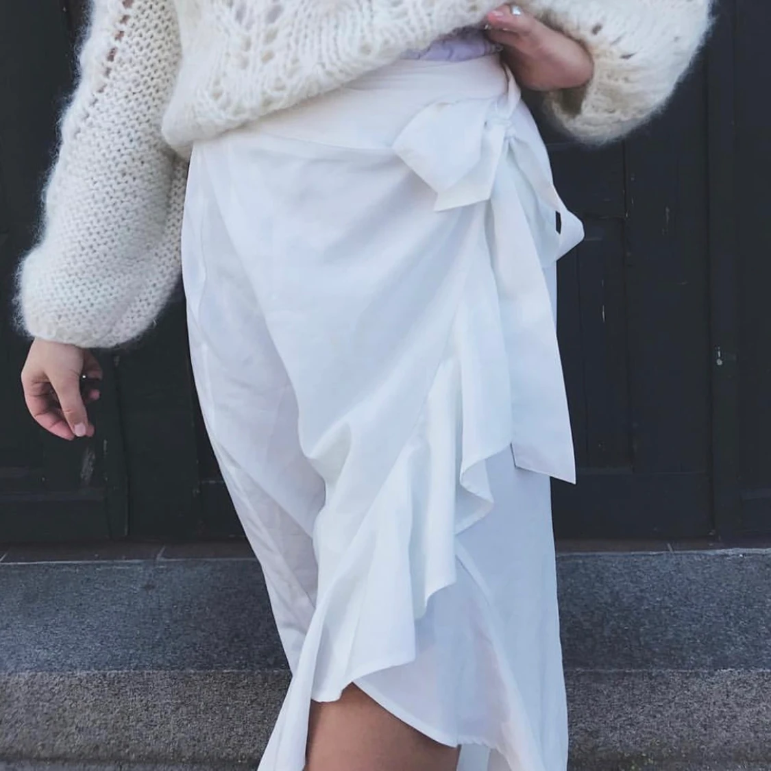 AFJxNA-KD vit långkjol med slits