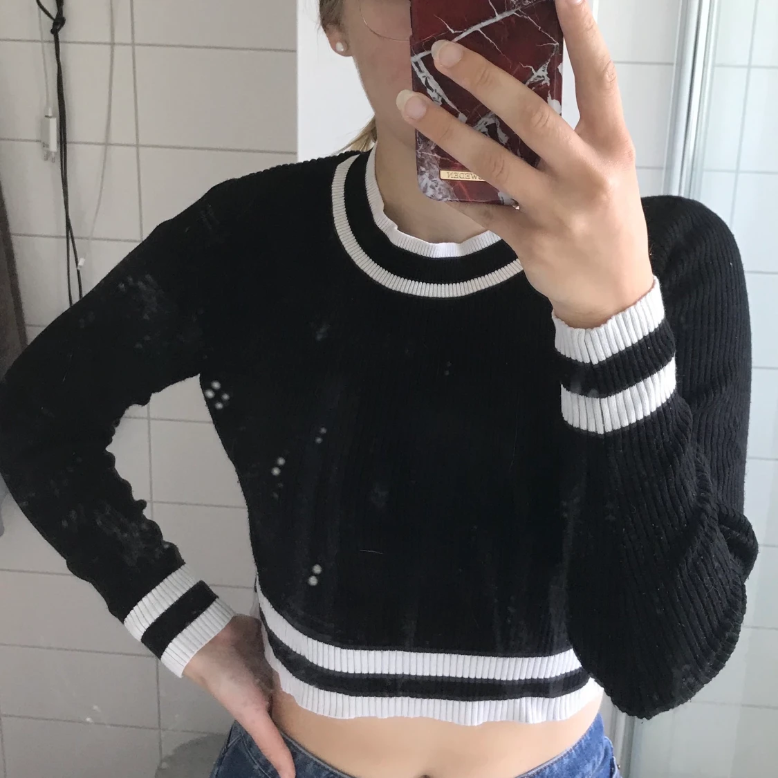 Svartvit croptop