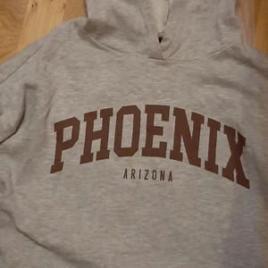 Hoodie, Jacka - Den första hoodie med brun text är i storlek XXS men är ändå lite stor för den storleken, den är köpt från gina tricot och är knappt använd, den kostar 30 kr men det finns en chans att sänka priset. Den andra hoodie med svart text är i storlek M men är ändå liten för den storleken, den är köpt från New Yorker och är bara använd 1 gång, och den kostar även 30 kr fast priset kan även sänkas vid behov. Den grå jackan är i storlek M  och är också knappt använda och kostar 27kr.