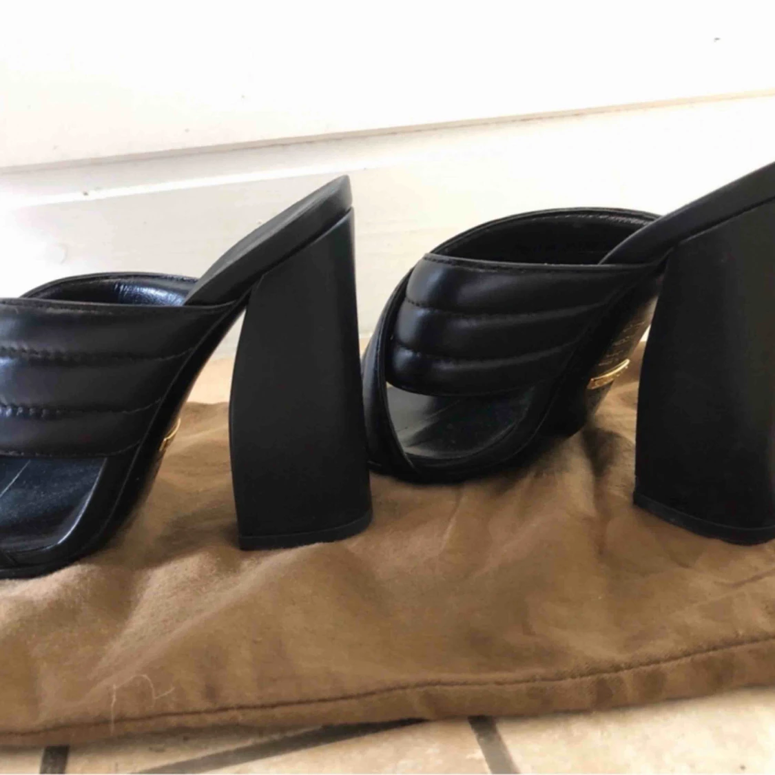 Gucci Canvas Block Heel - 90