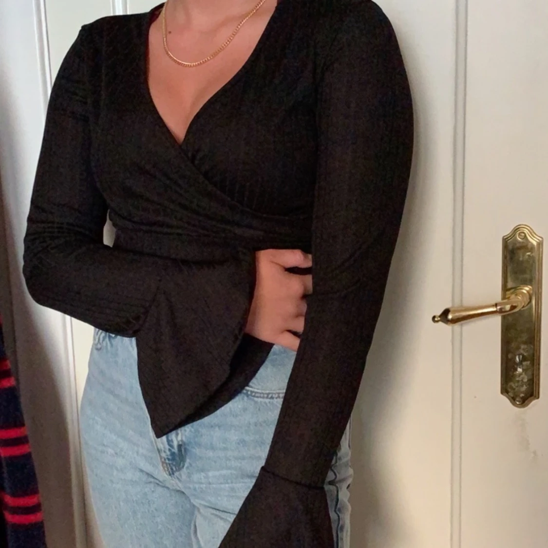 V ringad blus från Even and odd i storlek xs/s. Ej använd  - 91