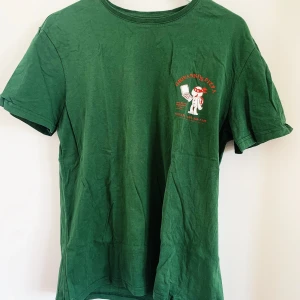 Grön T-shirt med tryck  - Cool och udda grön t-shirt med roligt tryck. Använd sparsamt. Är i grunden en herrmodell men passar snyggt som oversized också! 