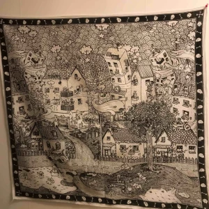  - Stor scarf/bandana eller tavla! 88*80cm stor. Konstnär Dan Berglund 
