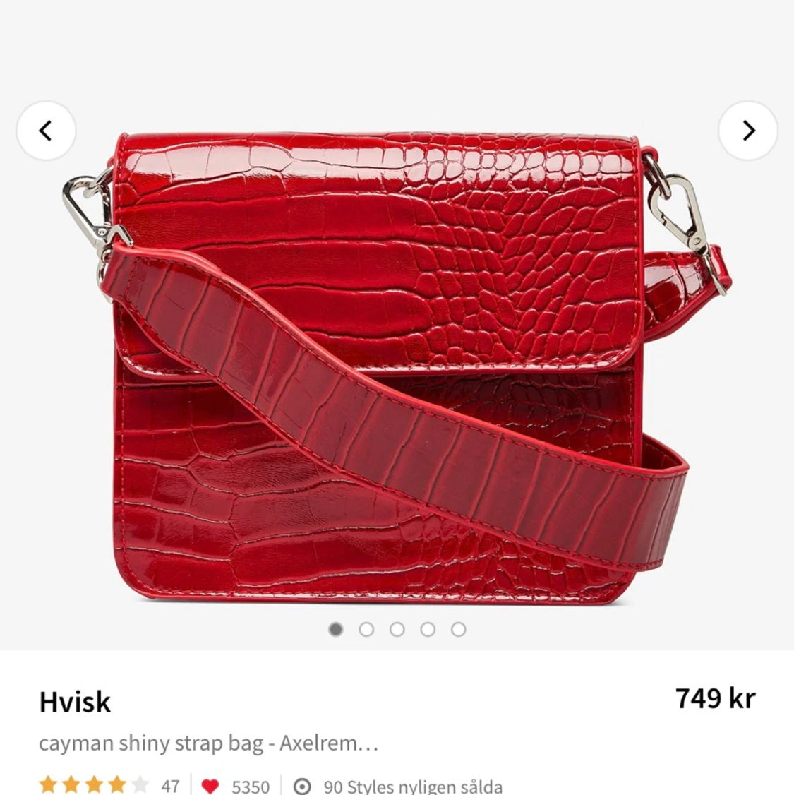 Mörkröd hvisk väska 