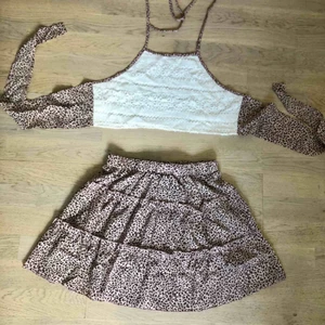  - Set från shein, leopard, topp som man knyter själv Strl M  120+ frakt 