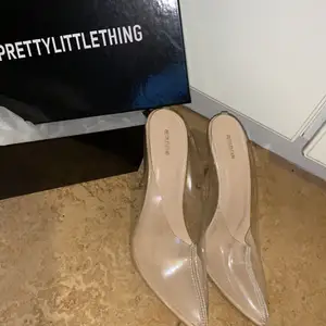 Clear mini stilett heels in nude size uk 7 