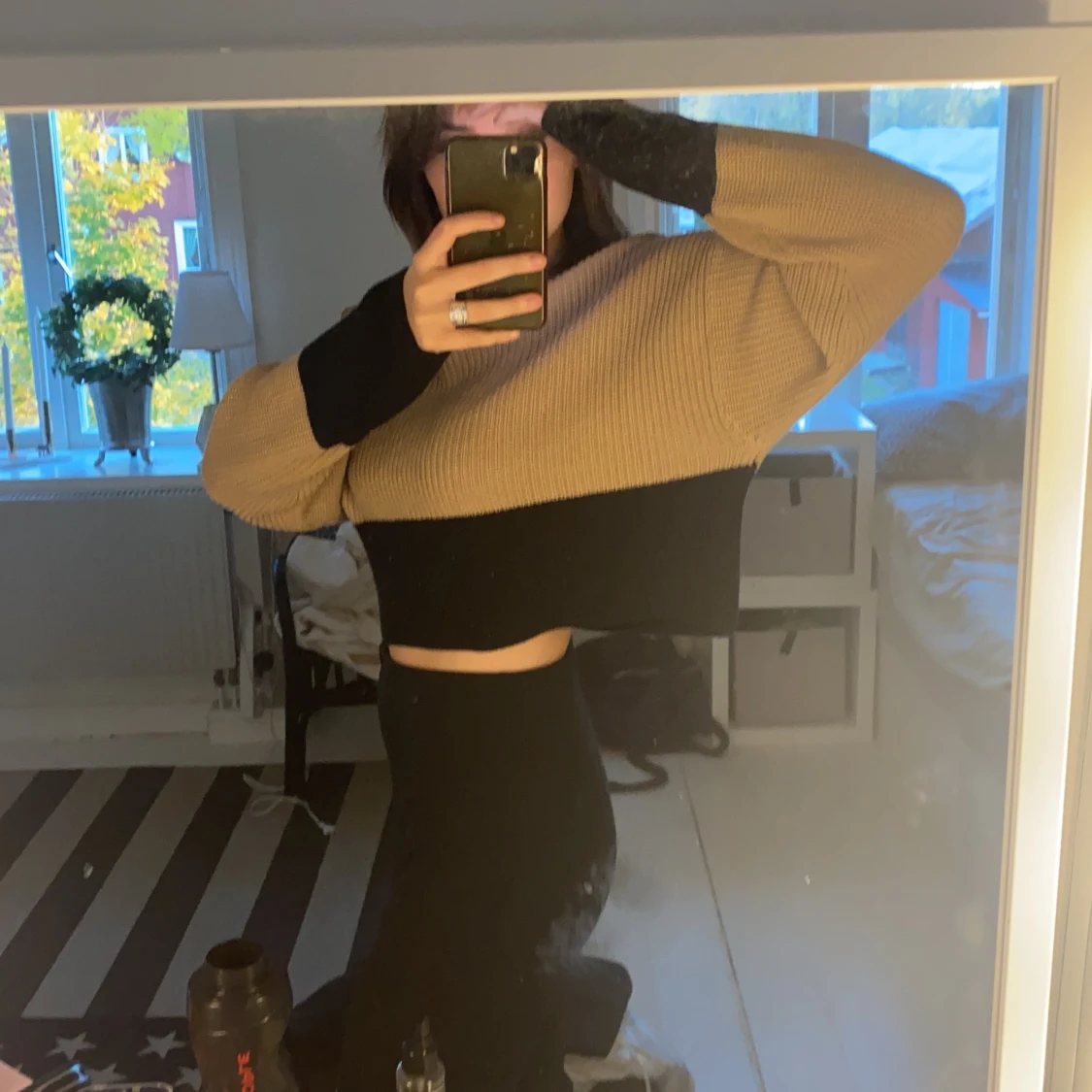 Stickad croppad tröja! - 90