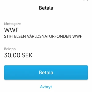 - Första plagget sålt! Skickat pengarna till WWF! 😍