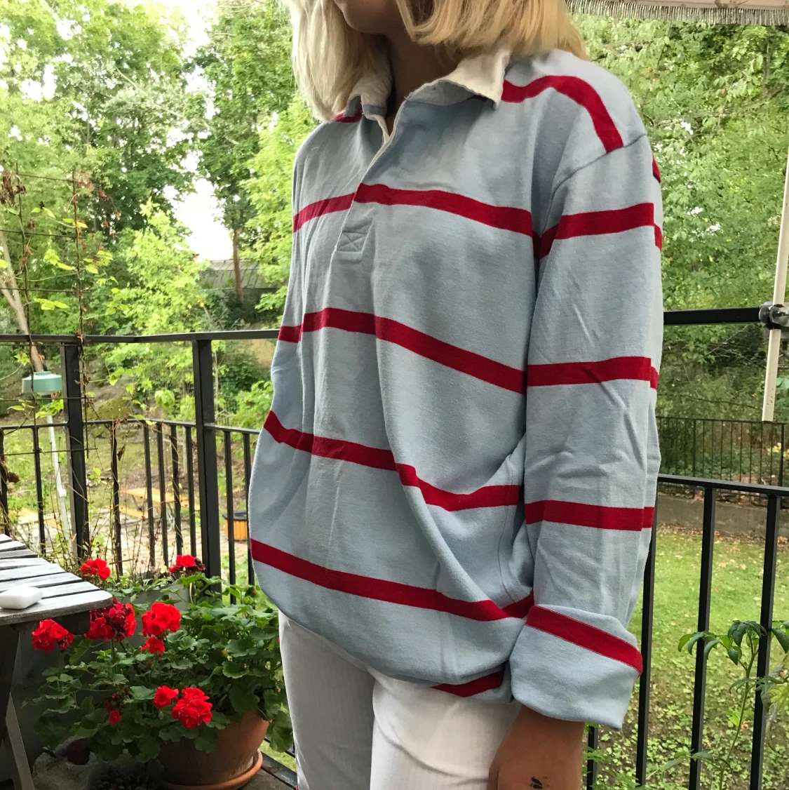Randig tröja strl L