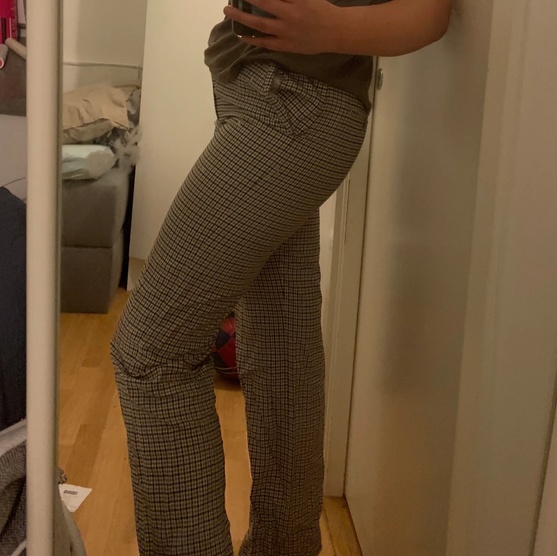 Rutiga vintage kostymbyxor  - 90
