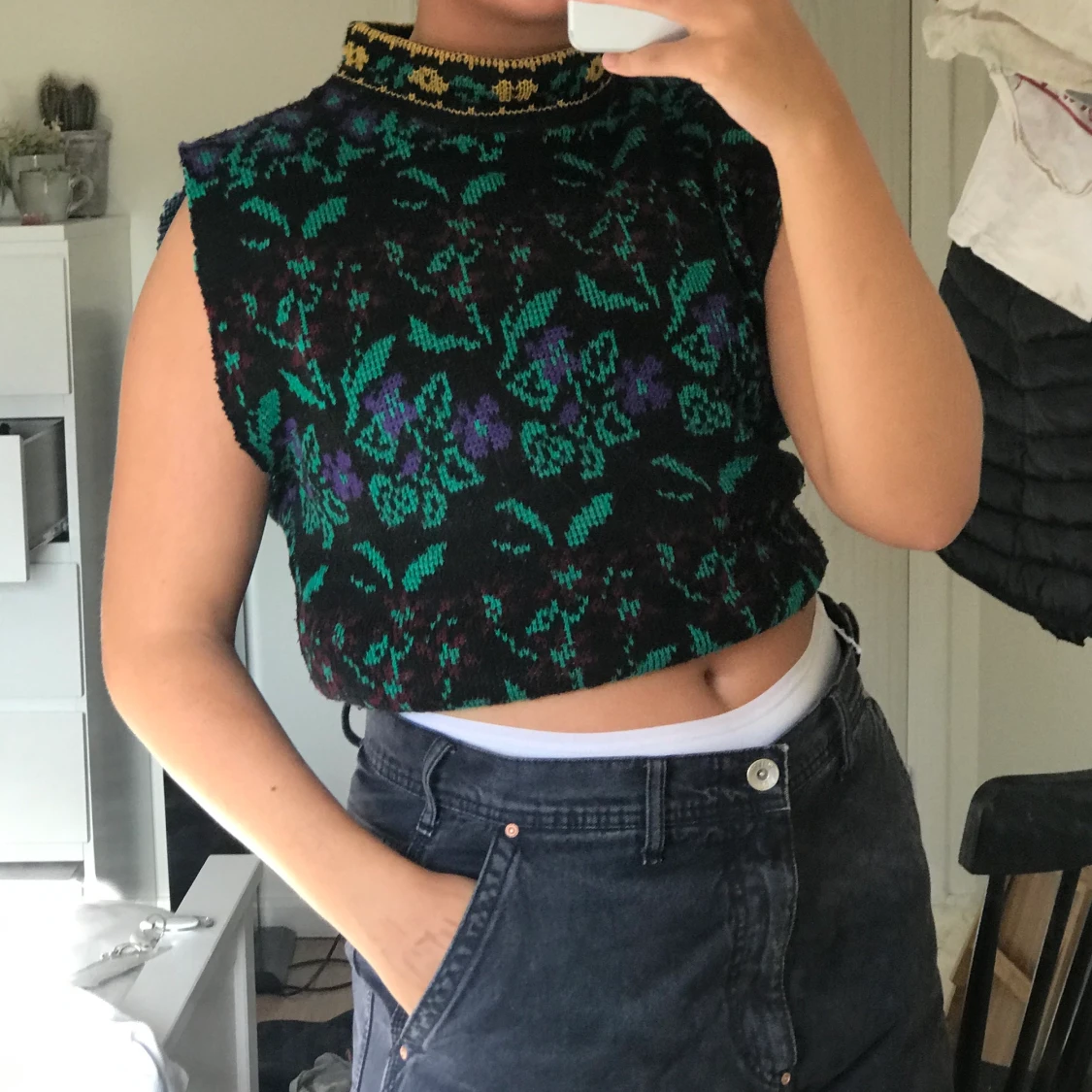 Stickad tröja med mönster - 91