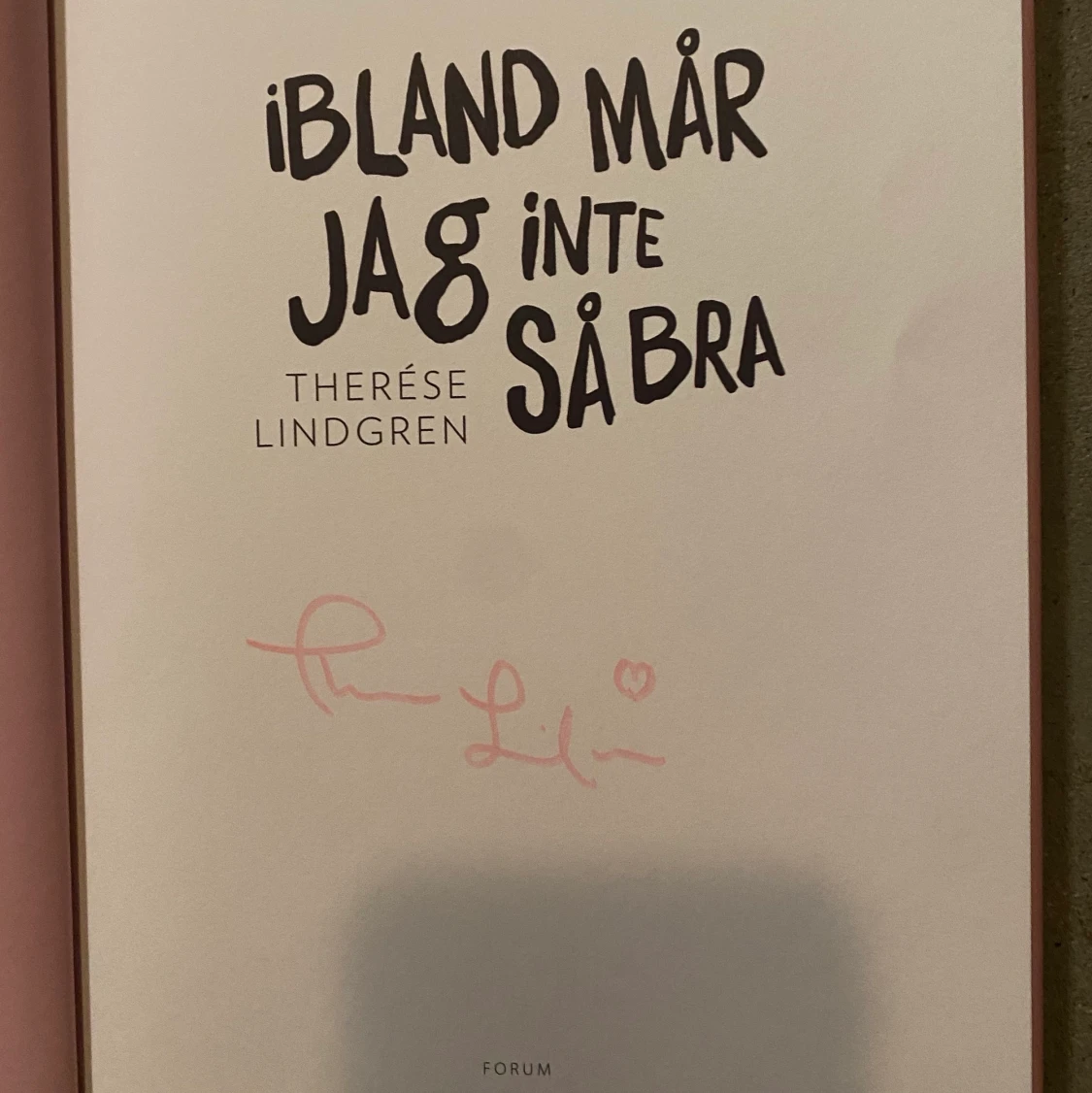 Signerad Therese Lindgren bok - 91