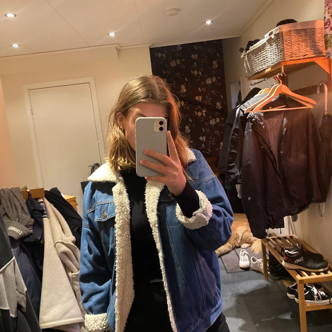 Jensjacka med teddyfoder - 90